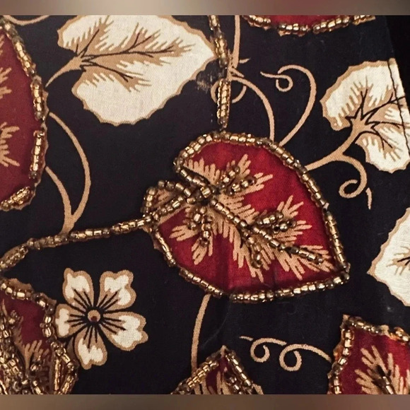 Halsey Collection Black Beaded Autumn Leaf Vest Size L - NWT - Picture 4 of 9